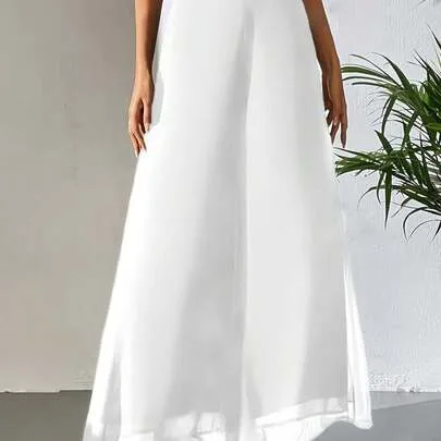 High Waist Wide Leg Palazzo Pants, Flowy Oversized Long Trousers by SHEIN