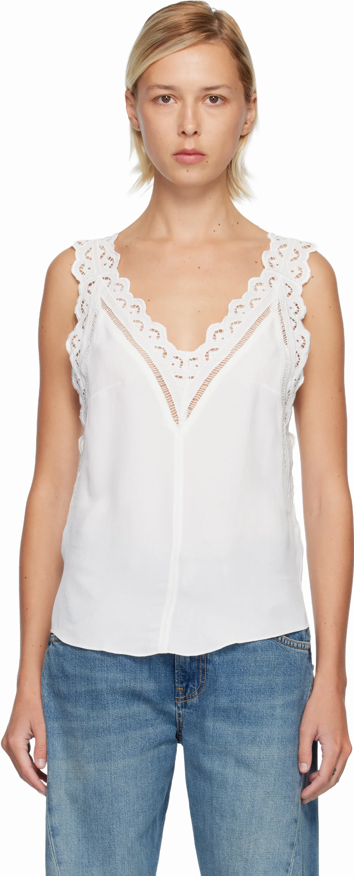 White Fradela Tank Top