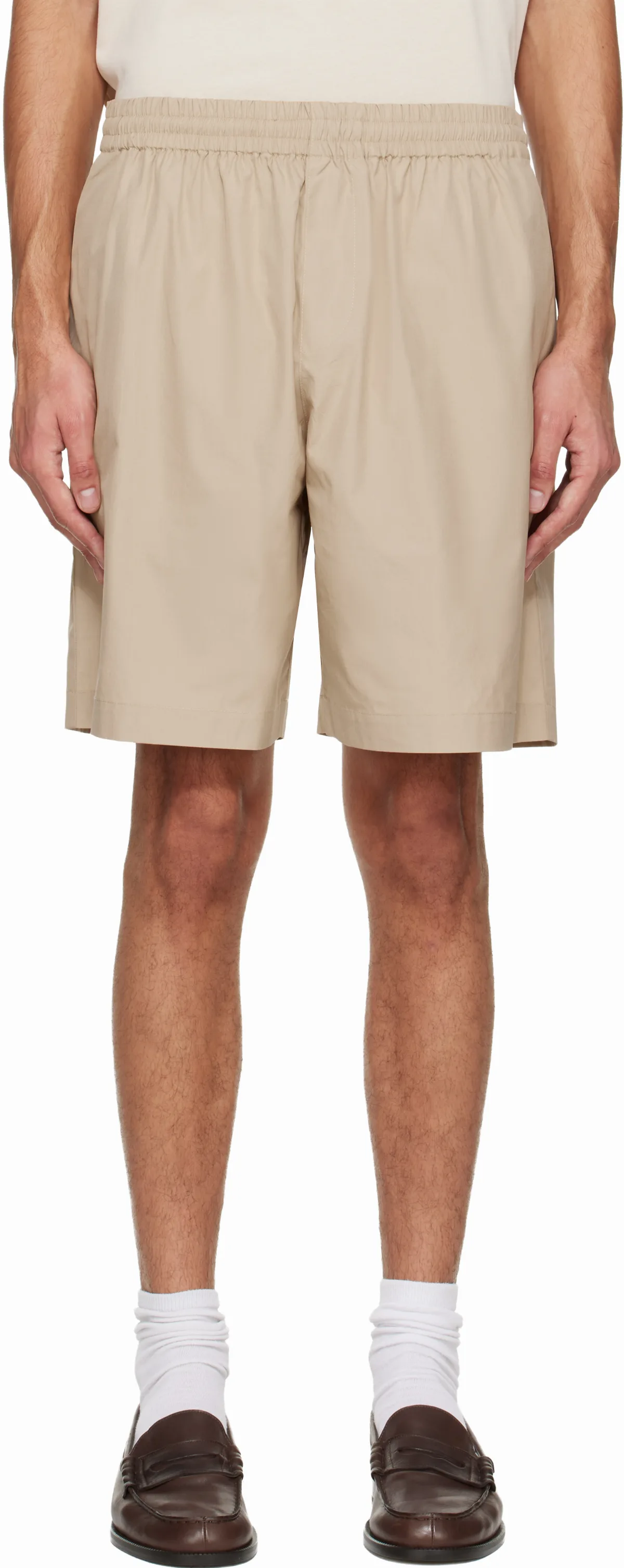 Beige Organic Cotton Shorts