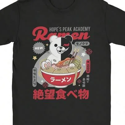 Hopes Peaks Academy Ramen Danganronpa T-Shirt Round Collar Cotton Short Sleeve by SHEIN