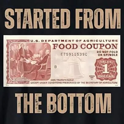Cotton Short Sleeve Started From Food Stamp Amounts in Each State the Bottom T-Shirt by SHEIN