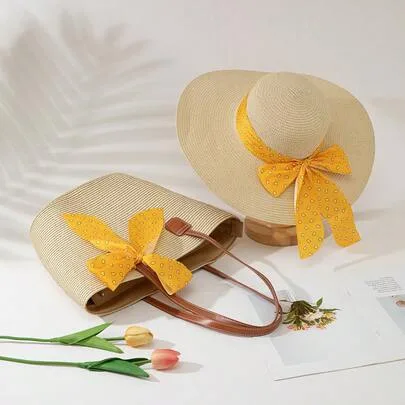 1 Hat + 1 Bag Versatile Fashion Street Style Decor Set by SHEIN