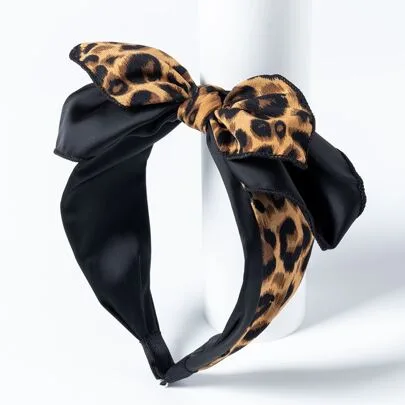 Leopard Print Bowknot Headband by SHEIN