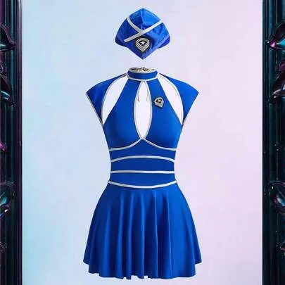2pcs Sexy Stewardess/Office Lady/Maid Uniform Charming Outerwear by Fantasy Costume