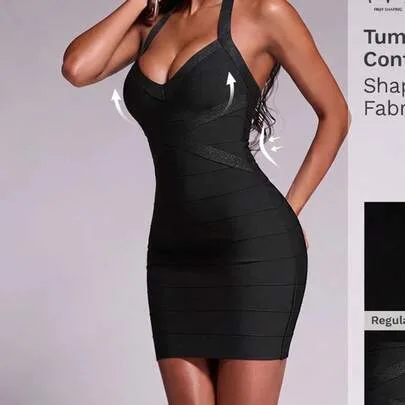 Bandage Waist-Cinching Short Dress by Nuvra