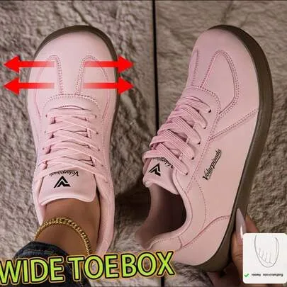 Wide-Toe Sneakers, Breathable, Lightweight, Soft-Soled by SHEIN