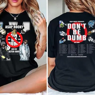 ASAP Rocky Dont Be Dumb Tour T-Shirt Anti War Streetwear