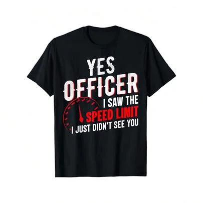 Funny Speeding Ticket Joke Graphic Short Sleeve Tee by SHEIN