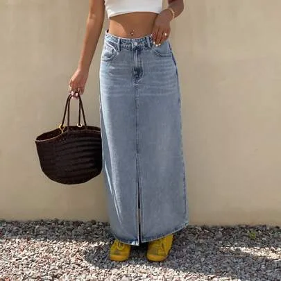 Graduation Season Loose Casual Denim Skirt by DAZY