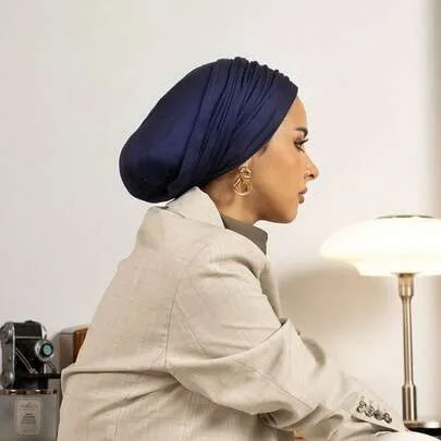 Solid Color Stretchy Modal Headscarf Hijab by SHEIN