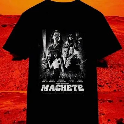 Machete Danny Trejo Grindhouse Planet Terror Death Proof Movie Parody Tarantino Film Pulp Robert Rodriguez Dusk Till Dawn T-Shirt by SHEIN