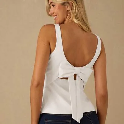 Elegant Gorgeous Bowknot Back Top by Enchnt