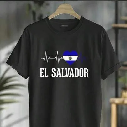 Salvadoran Flag DNA El Salvador Salvadorena Pride Graphic Tee Short Sleeve by SHEIN