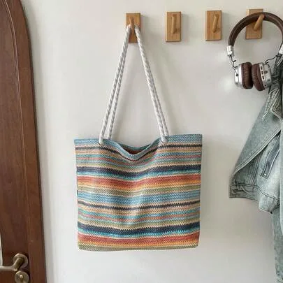 Large Capacity Minimalist Commuter Shoulder Tote Bag by SHEIN