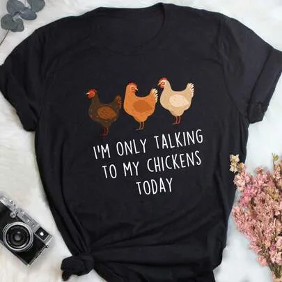 Chicken Shirt, Funny Chicken Lover Gift, Cute Bird T-Shirt by SHEIN