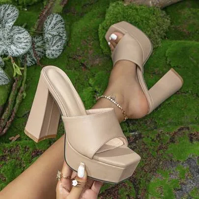 Chunky Heel Platform High Heel Sandals by SHEIN