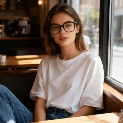 Oversized Square Frame Clear Glasses, Chic Retro Style Eyeglasses by SHEIN