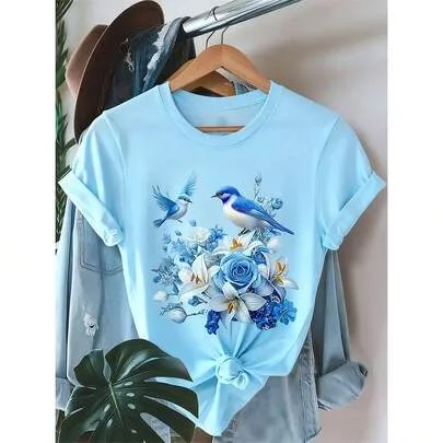 Simple Design Comfortable Breathable T-Shirt by SHEIN
