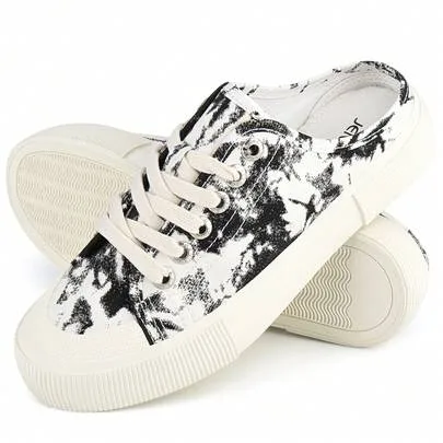 JENN ARDOR Canvas Mules Backless Fashion Sneakers Slipper by SHEIN