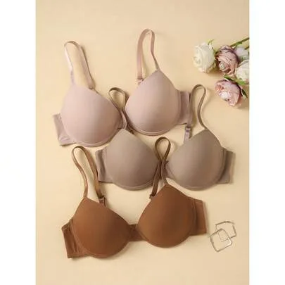 DesireSculpt 3pcs/Set Underwire Bras by SHEIN