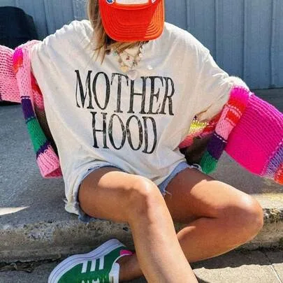 100% Cotton Motherhood Graphic Tee by SHEIN