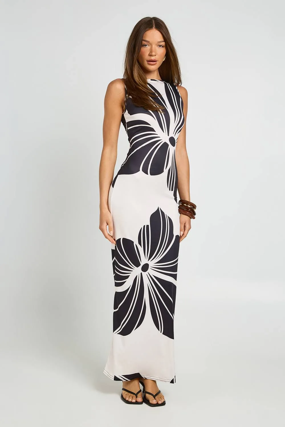 Large Floral Slash Neck Maxi Dress - Woven by boohoo