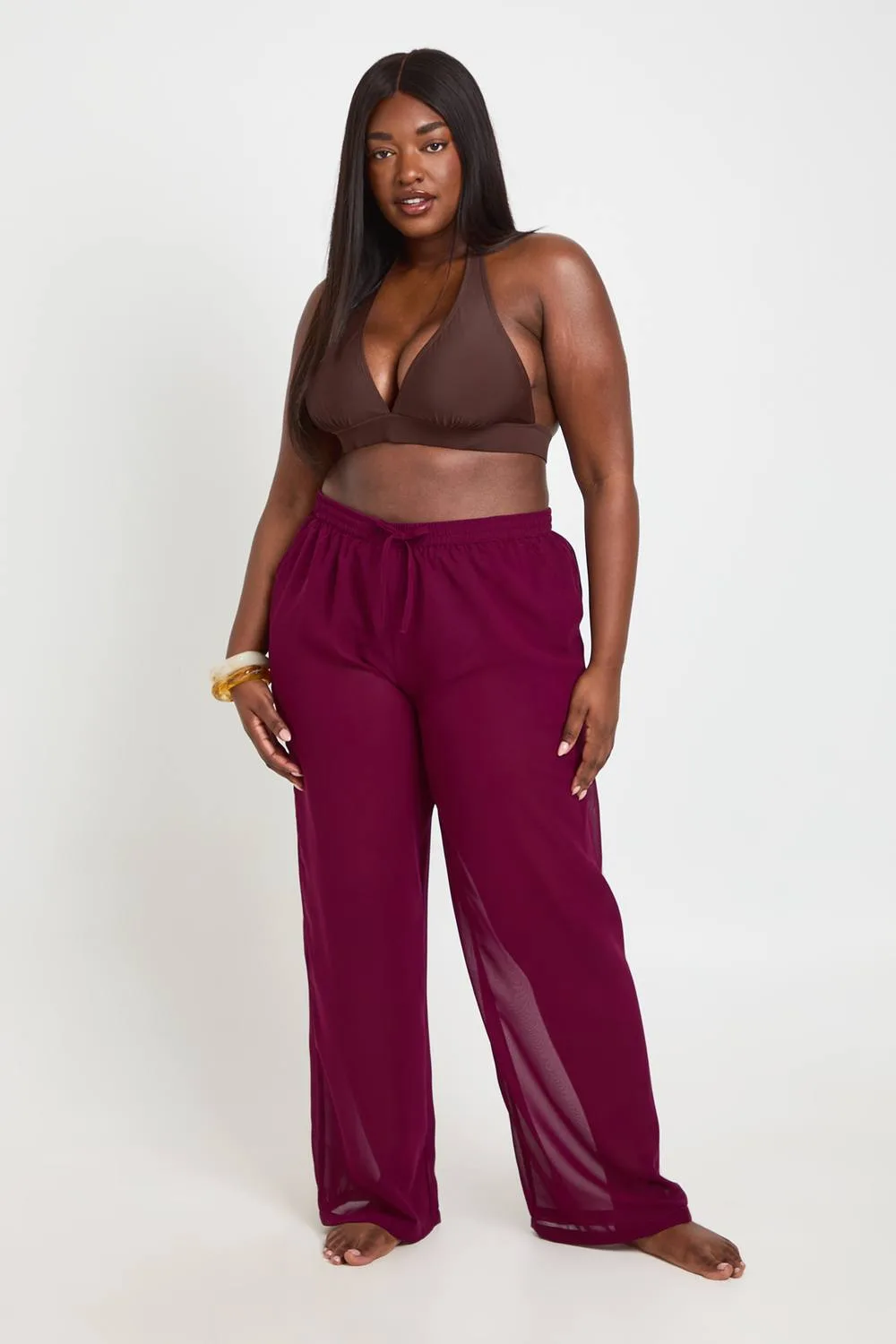 Chiffon Beach Trouser by boohoo