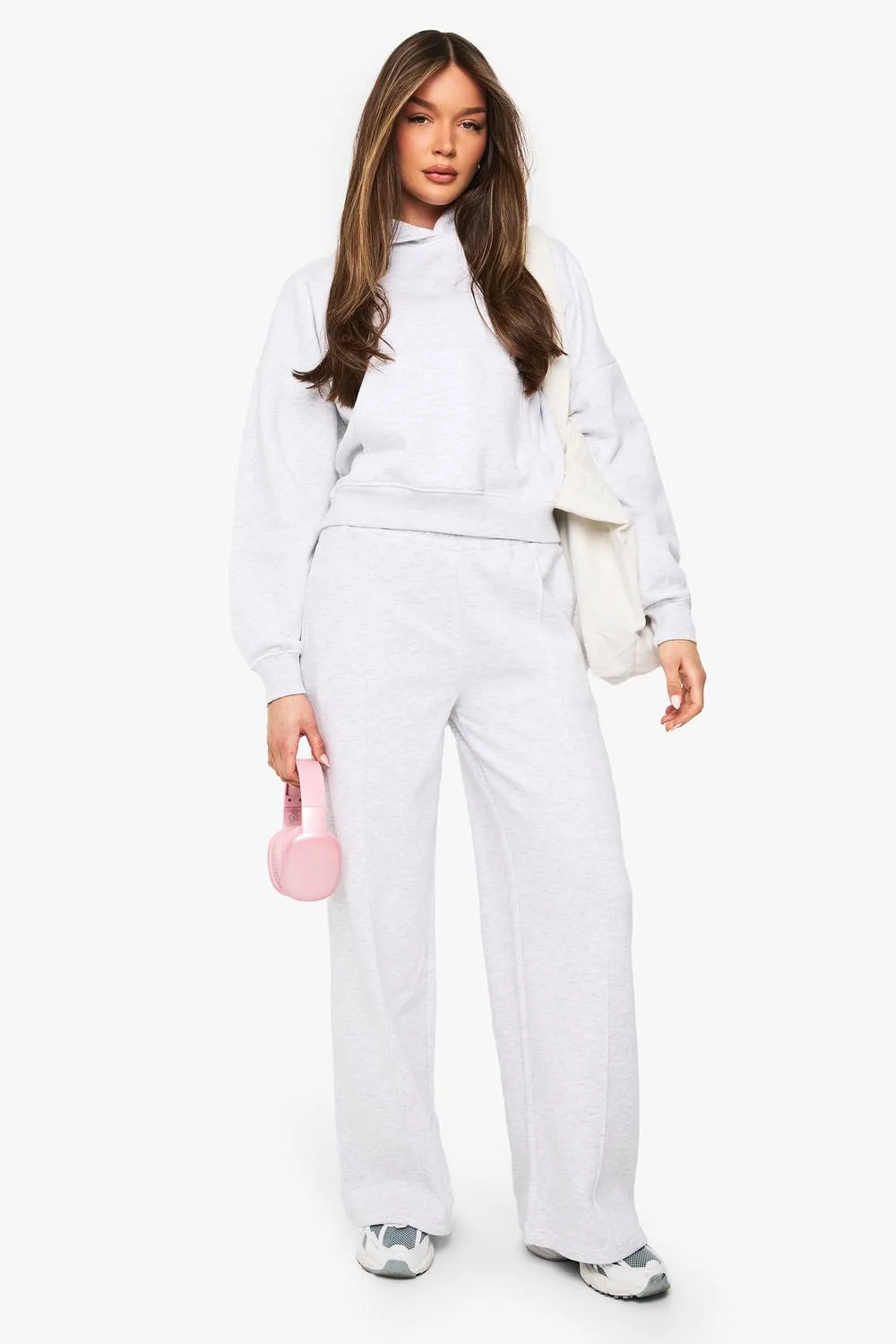 Pintuck Detail Straight Leg Jogger Pants - Polyurethane/Fleece by boohoo