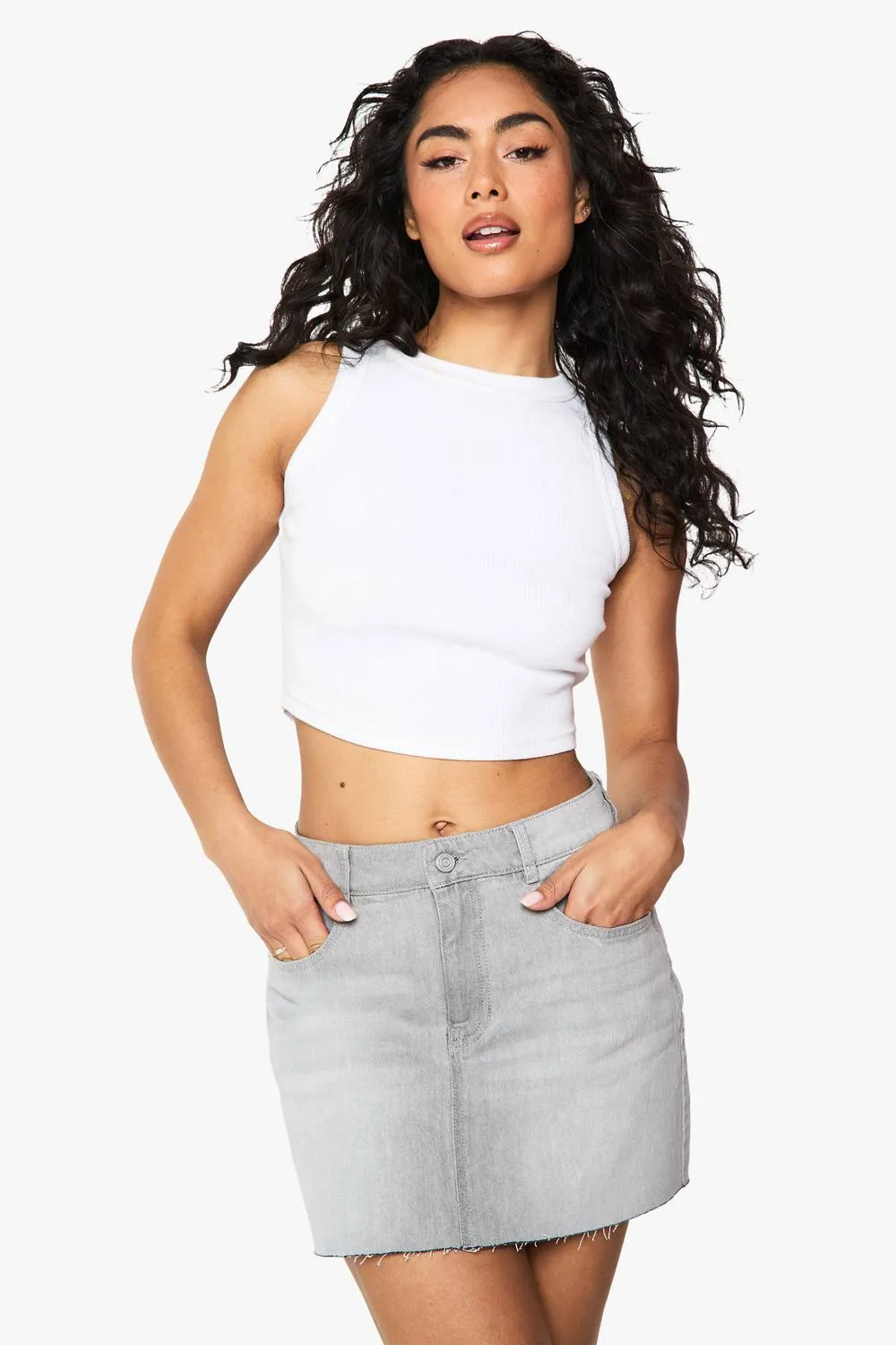 Denim Mini Skirt by boohoo