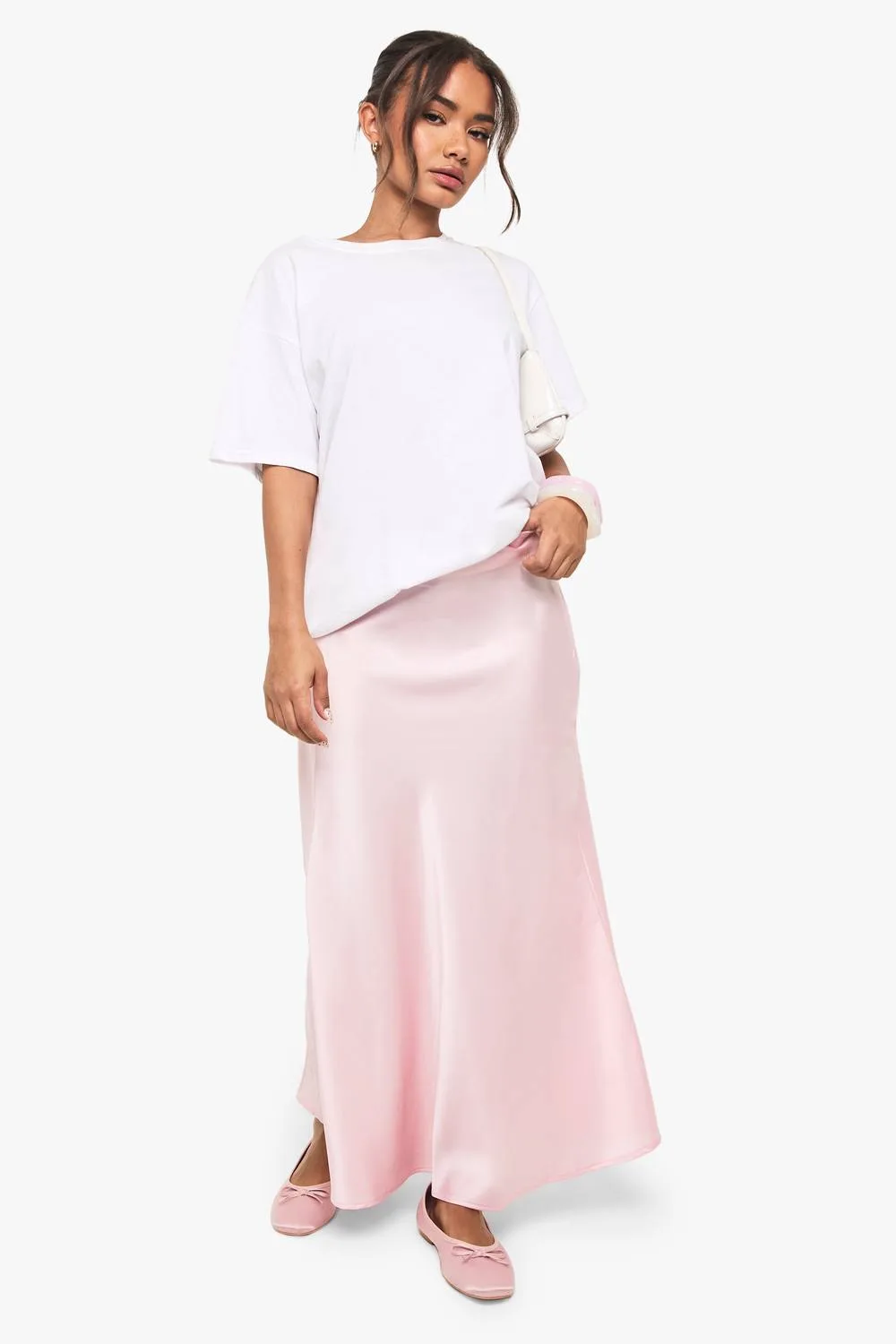 Satin Midaxi Skirt by boohoo