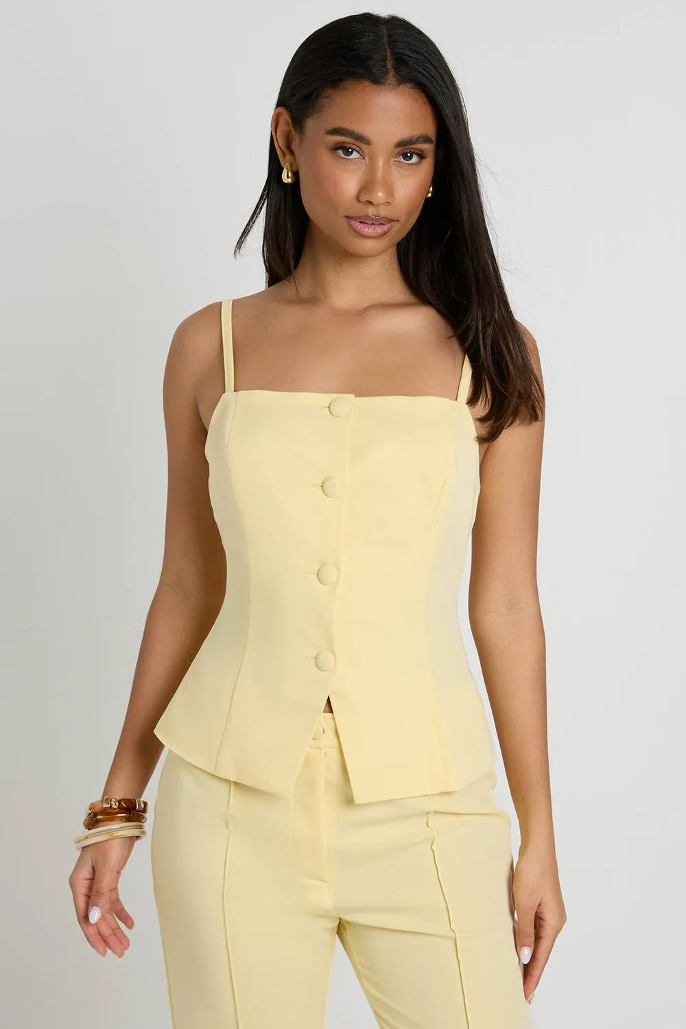 Strappy Tailored Waistcoat - Polyurethane by boohoo