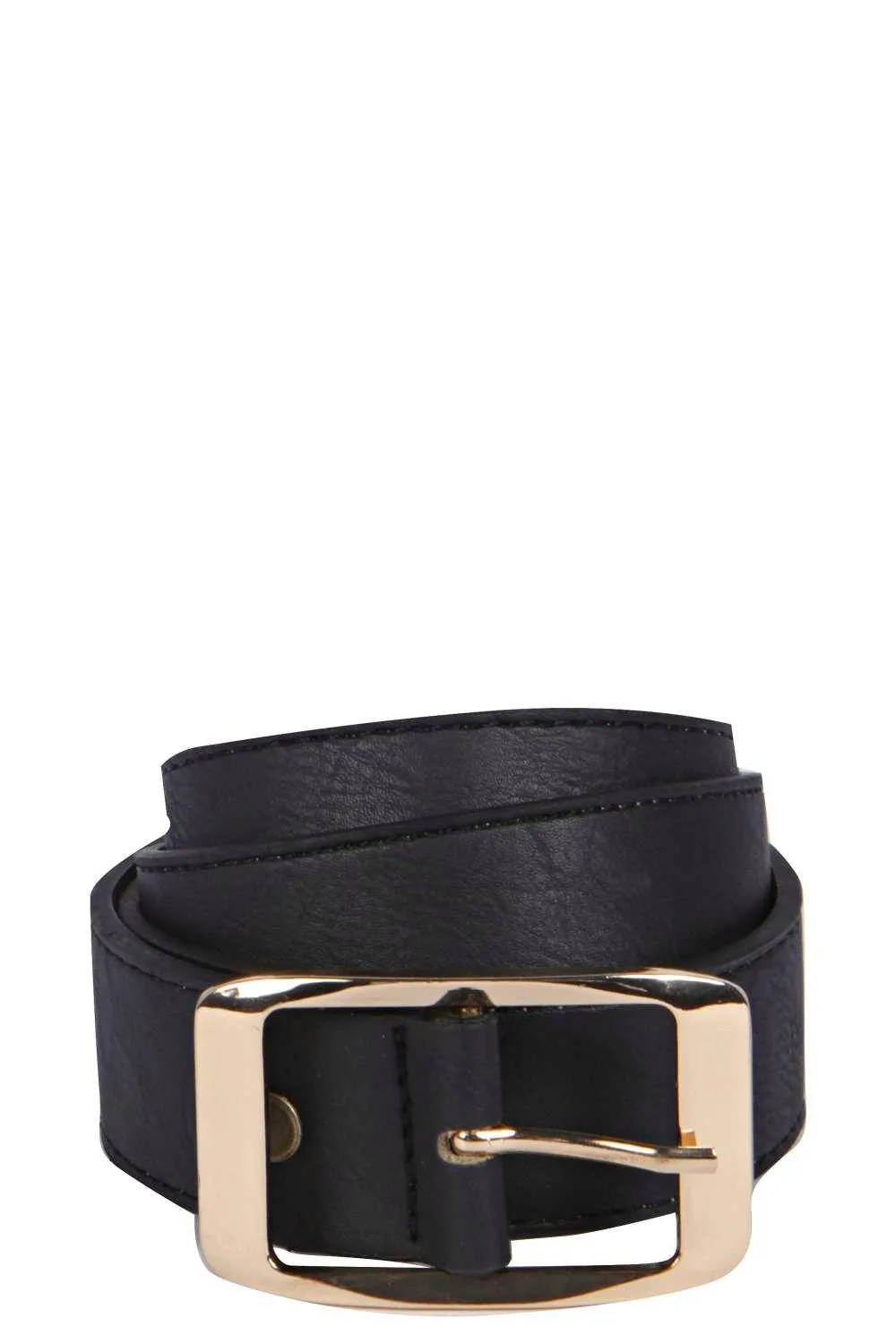 Chunky Gold Buckle Boyfriend Belt - Polyurethane by boohoo