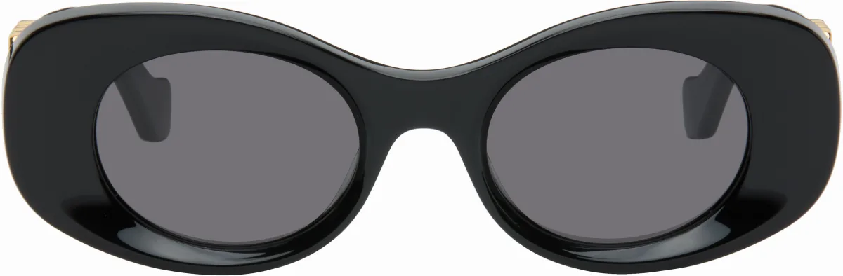 Black Beveled Oval Maxi Anagram Sunglasses