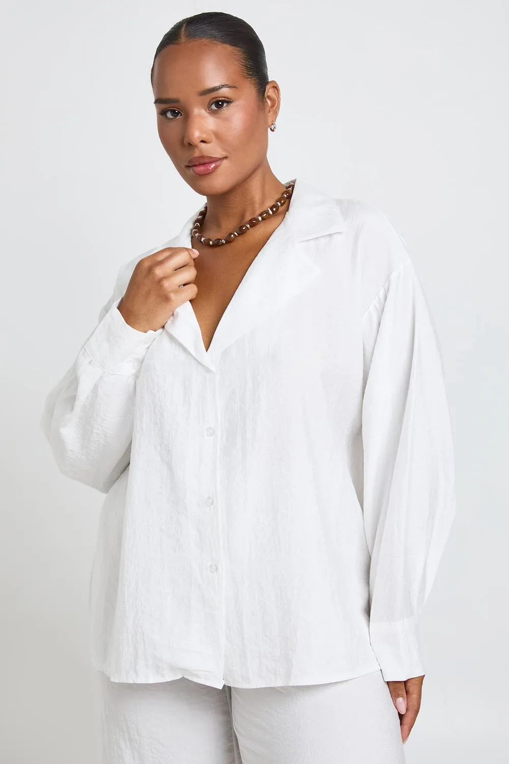 Linen Look Long Sleeve Shirt Trouser