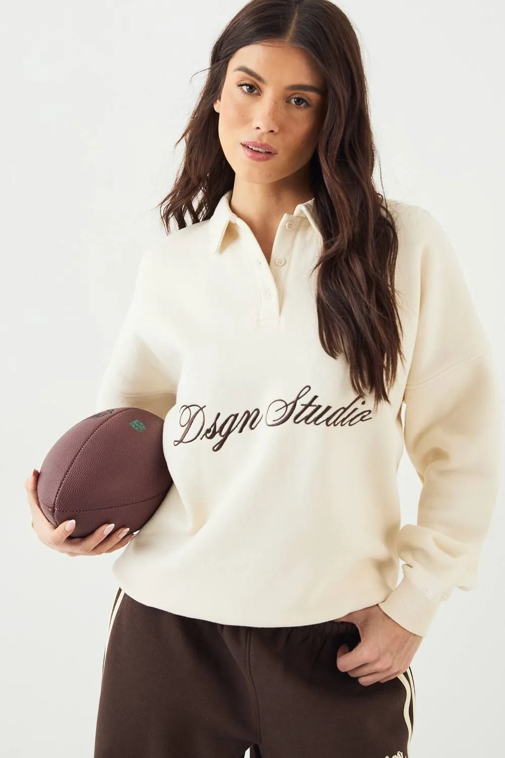Script Rugby Collared Sweatshirt - Knitted by DSGN Studio