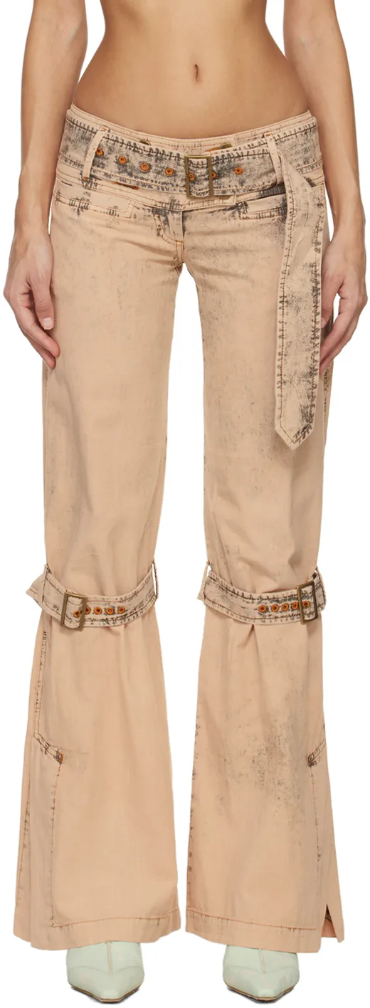 Beige Issa Denim Trousers