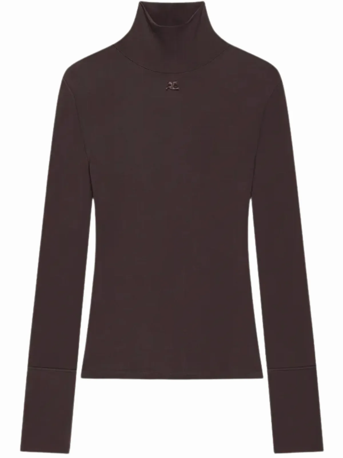 Fitted Long-Sleeve High Neck T-Shirt