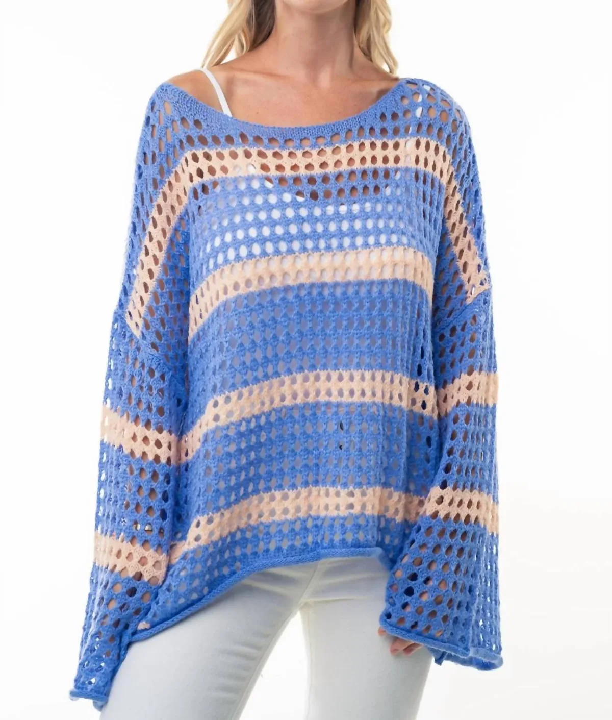 Long Sleeve Striped Knit Top by White Birch