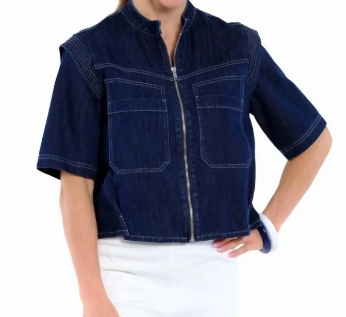 Kenya Zip Up Crop Jacket by LIOR