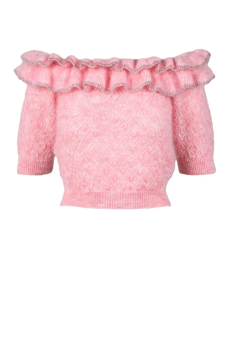 Mohair Polyamide Knit Top by Alessandra Rich