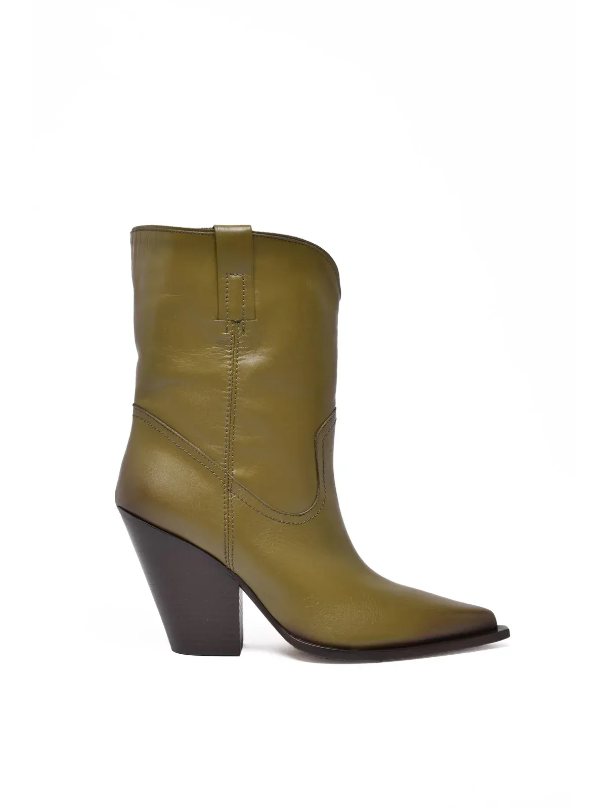 Leather Texan Ankle Boots by ELENA IACHI