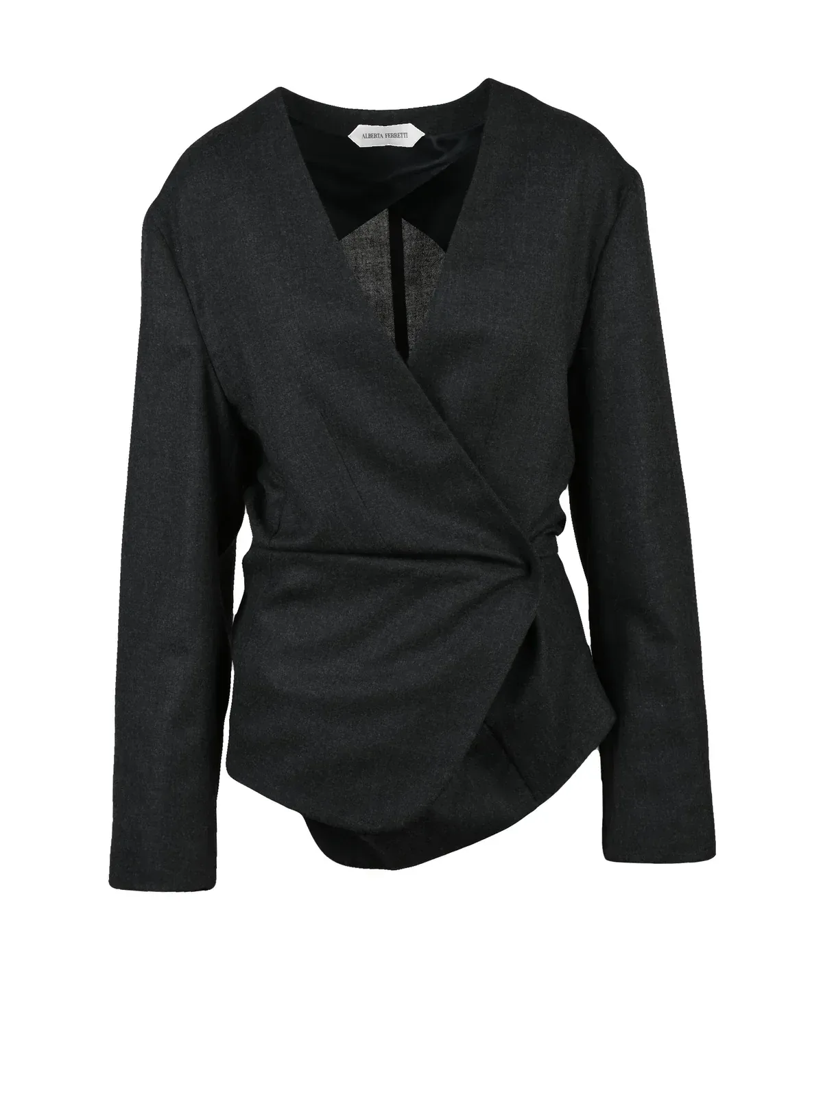 Virgin Wool Asymmetric Jacket by Alberta Ferretti