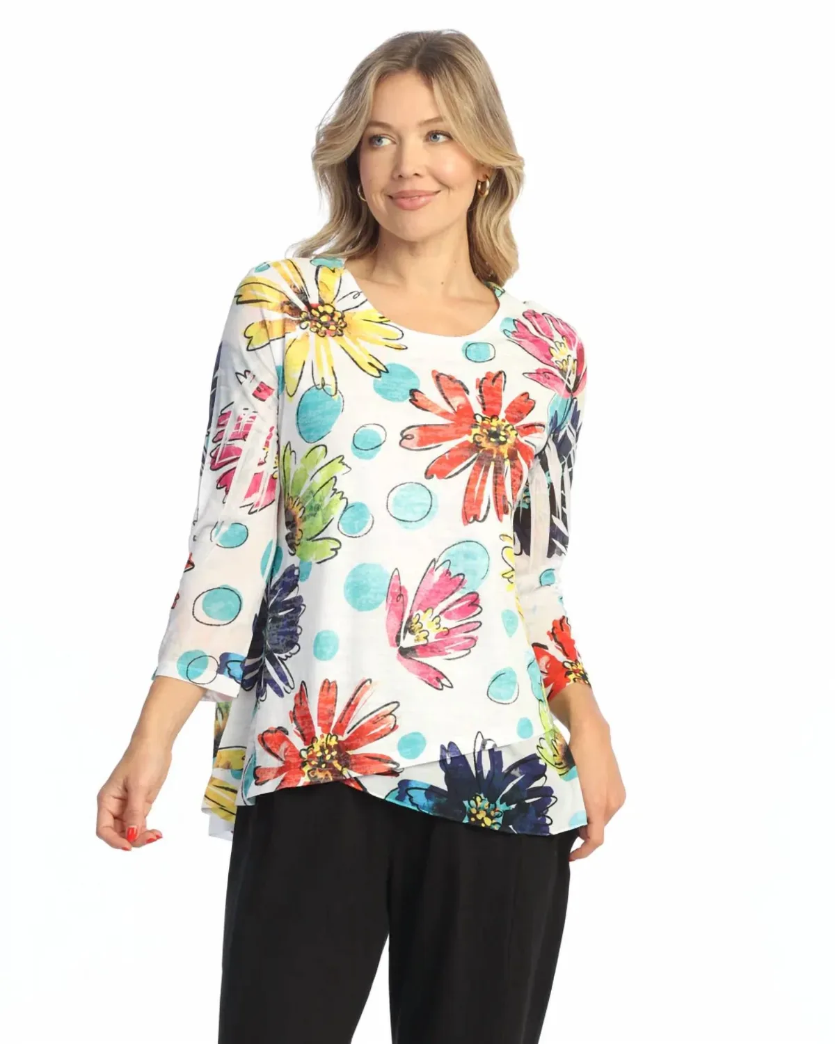 Burnout Mesh Contrast Top in Arabella by Jess & Jane