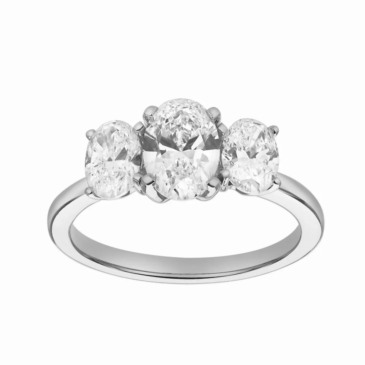 Delila 14K Gold Oval Cut Lab Grown Diamond Trinity Ring - 2 ct by LMJ Fine Jewelry
