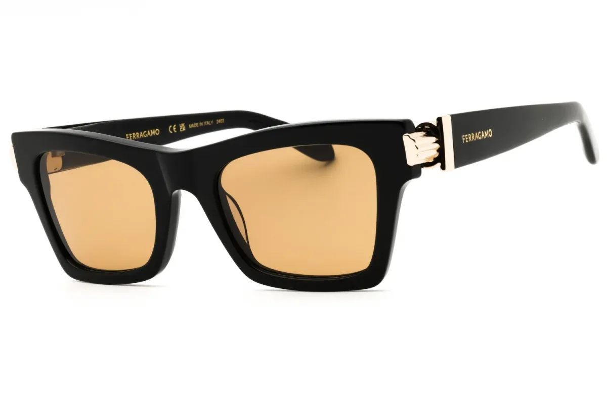 SF2013S 011 Black/Gold/Gold Brown by Salvatore Ferragamo