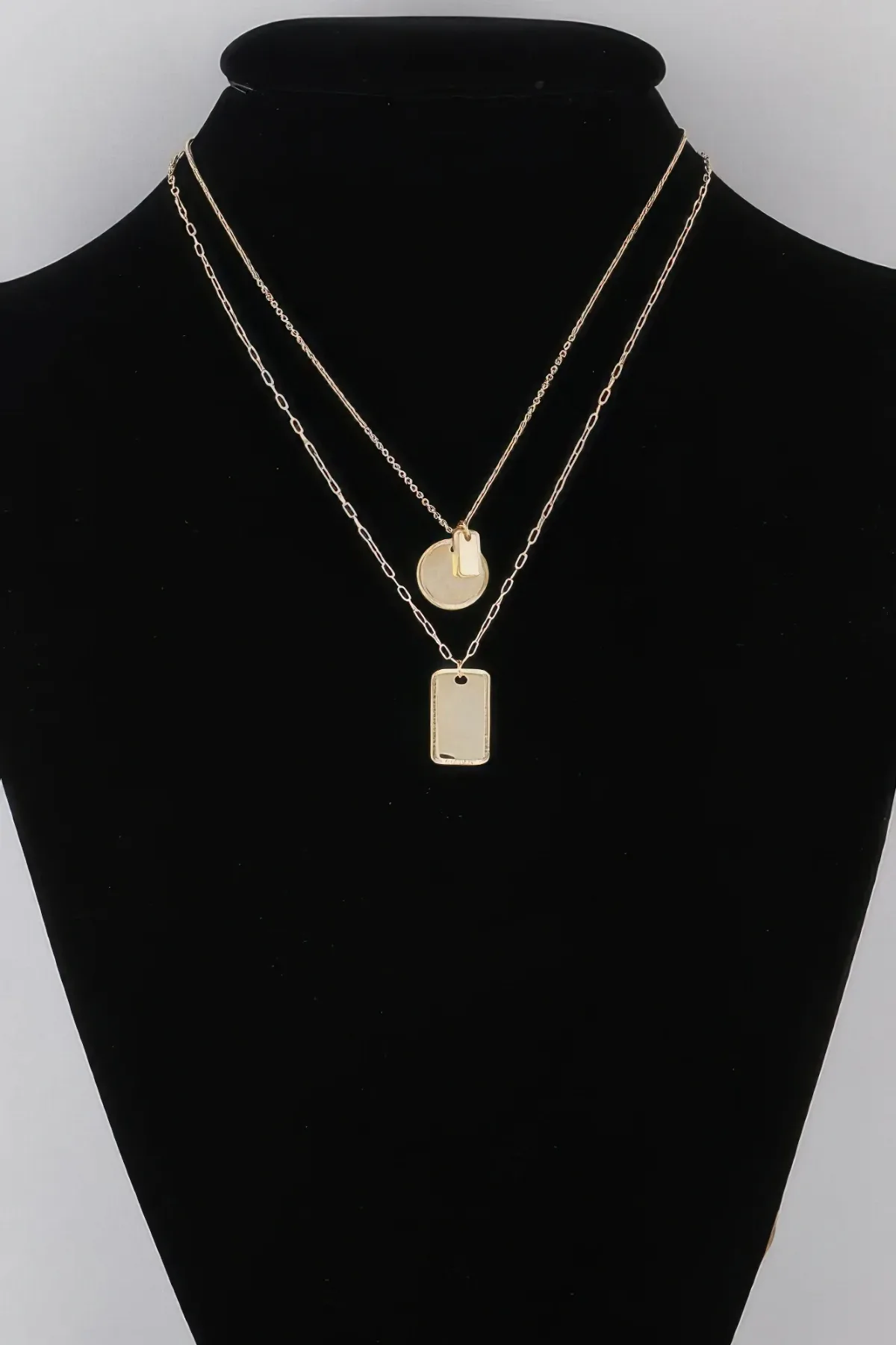 Double Layered Name Tag Pendant Necklace by FASHNZFAB
