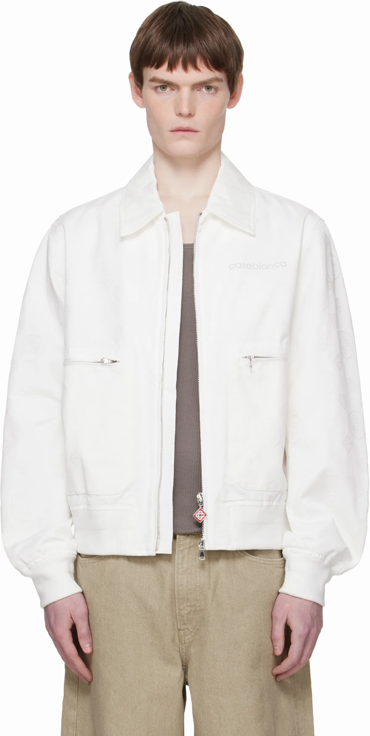 White Monogram Jacket