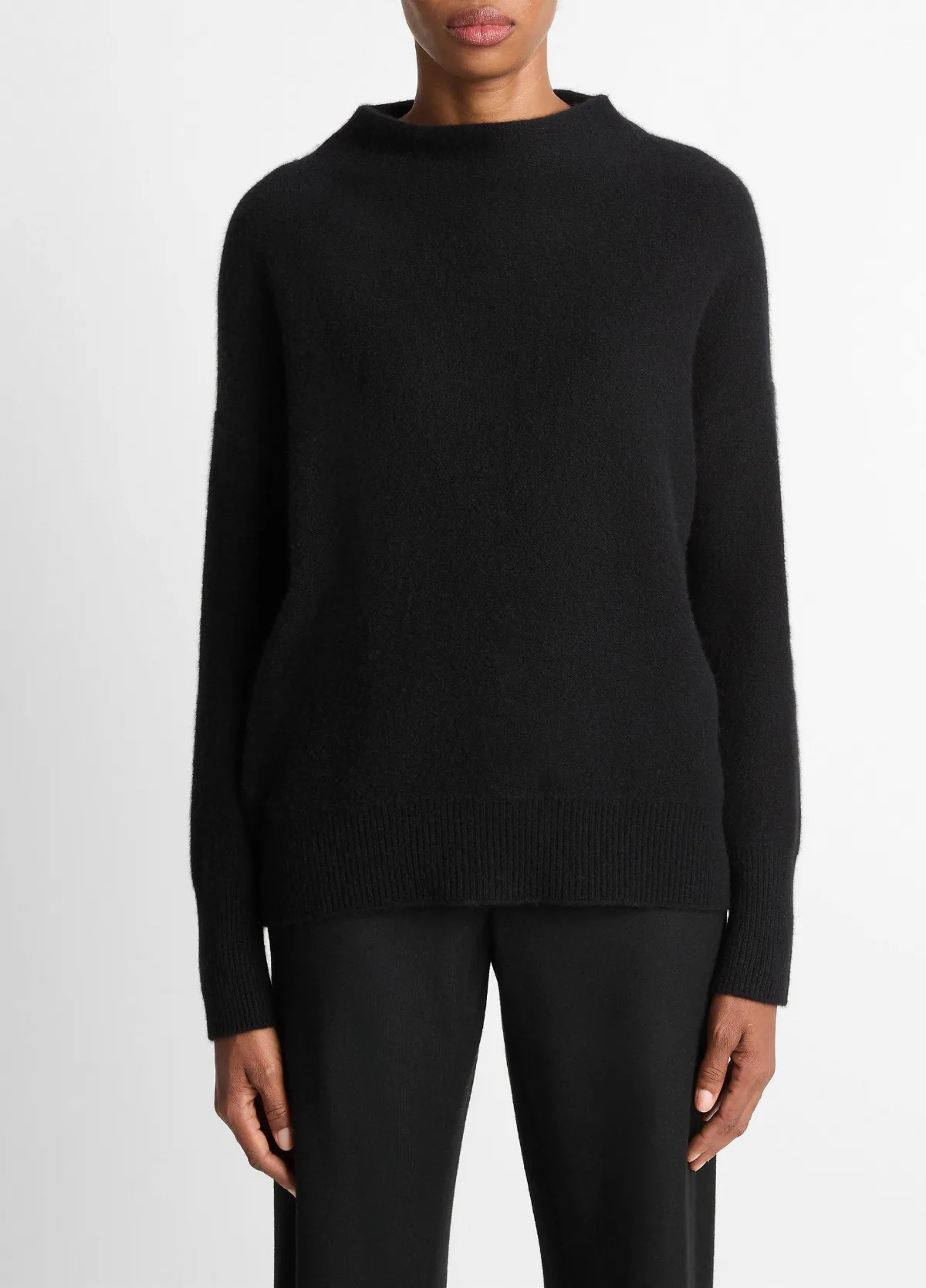 Plush Cashmere Funnel-Neck Sweater