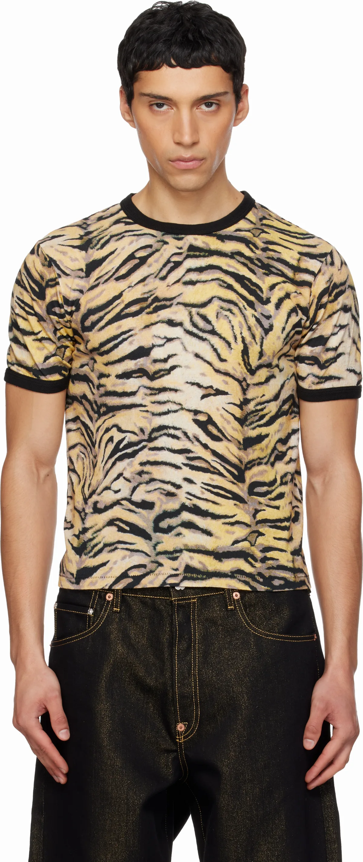 Yellow Kenzo Paris'KENZO Tiger' Slim T-shirt