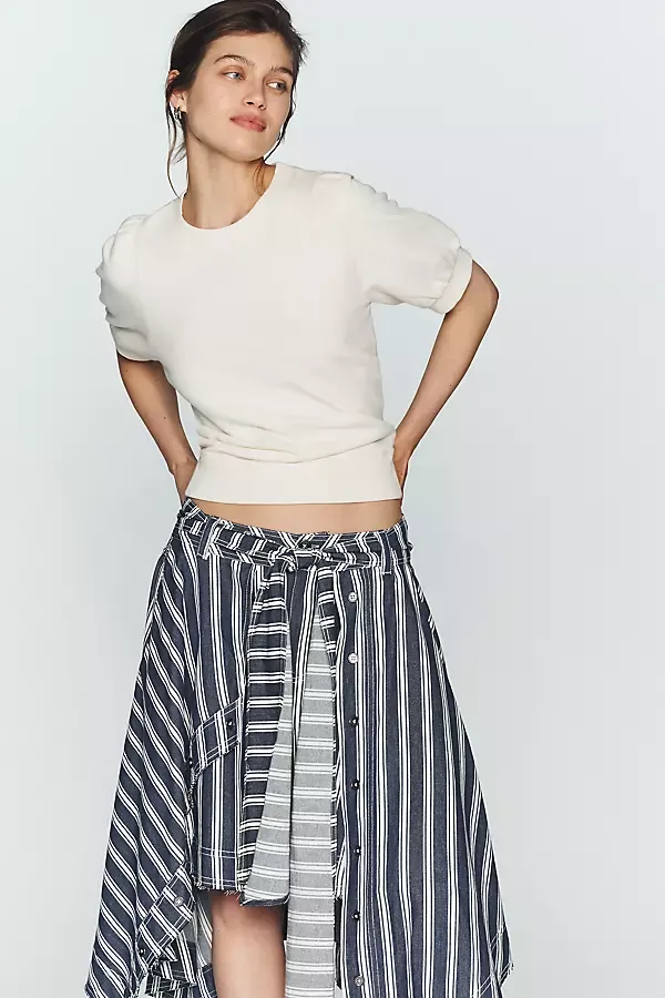 Puff-Sleeve Sweatshirt Tee by Maeve